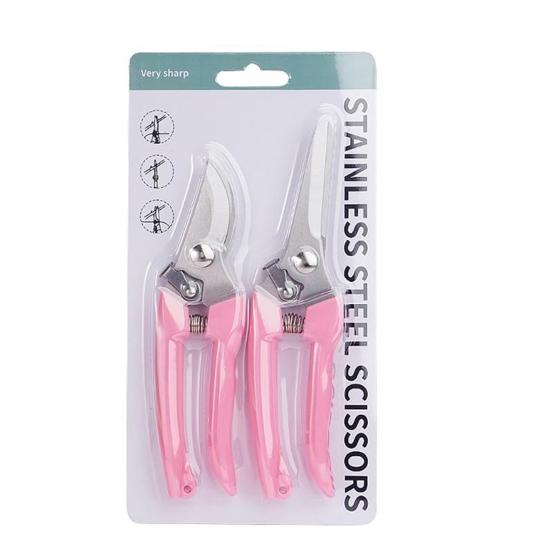 2Pcs Pruning Shears Stainless Steel Garden Shears Handheld Gardening Scissors