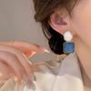 Irregular Blue Earrings for Women's New Trend, Niche Design, Exaggerated Temperament Earrings