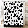 Animal Print Shower Curtain Black White Cow Skin Pattern Waterproof Bathroom Decor