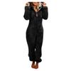 Women Long Sleeve Hooded Jumpsuit Pajamas Casual Winter Warm Rompe Sleepwear