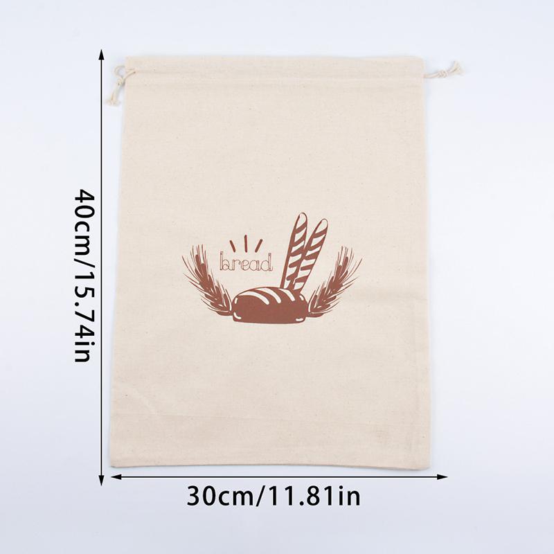 1PC Linen Eco-Friendly Storage Food Accessories With Drawstring Kitchen Organizer Bread Bags