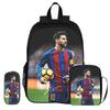 Mochila Estrella de Fútbol niño Mochila Deportiva Escolar Set de 3 Piezas Mochilas Bolsos de Hombro Bolsas para Lápices M-Messi Mochila Escolar Regalo para Niños