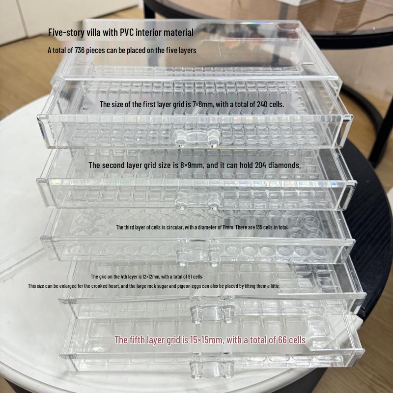 Nail Art Rhinestones Villa Drawer Storage Box Organizer - Acrylic Rhinestone Accessories