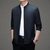 Men's Mulberry Silk Jacket: Middle-aged Casual Thin Top, Spring/Autumn, Loose Stand Collar for Elderly Fathers
