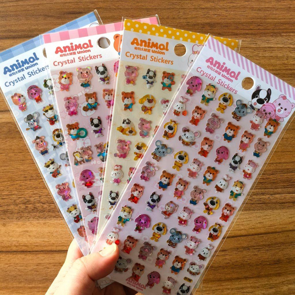 4 Sheets Mini Animal Crystal Stickers - Cute Tiny Pet Decals for DIY Crafts, Planners & Scrapbooking BulingBulingStickers Store