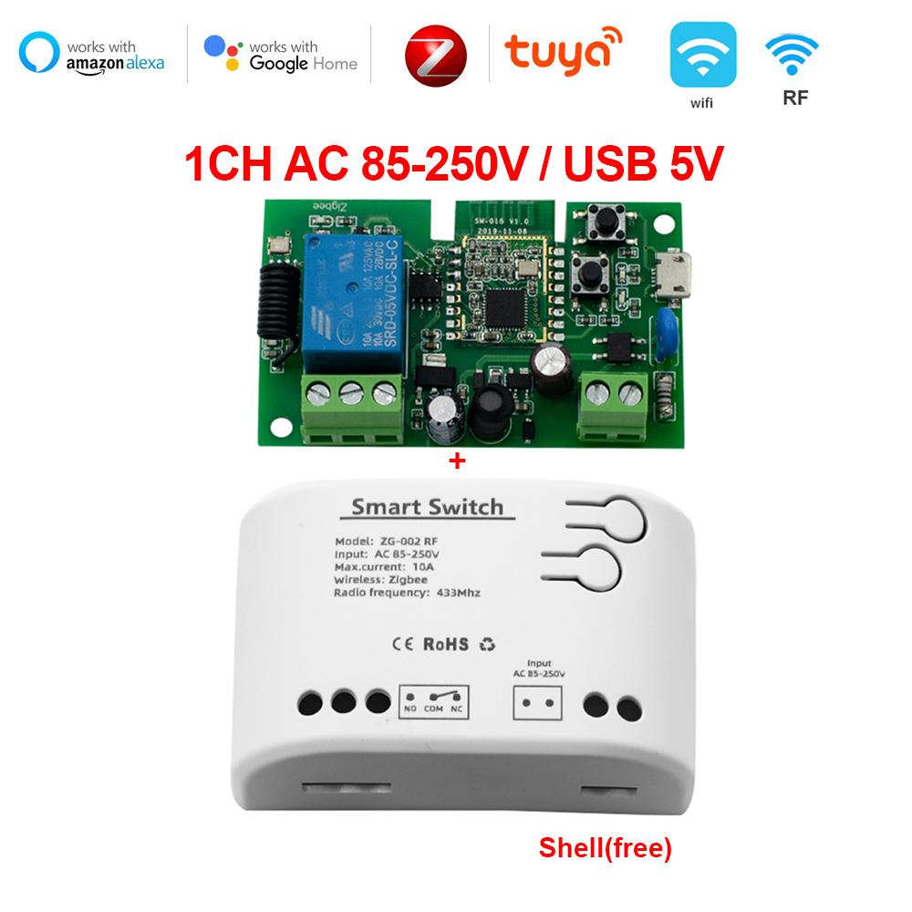 4CH Zigbee Smart Life Gate Switch Modul 12V 24V 32V 220V 1/2/4 Channel RF433 releu pentru 2MQTT Gateway SmartThings Tuya APP