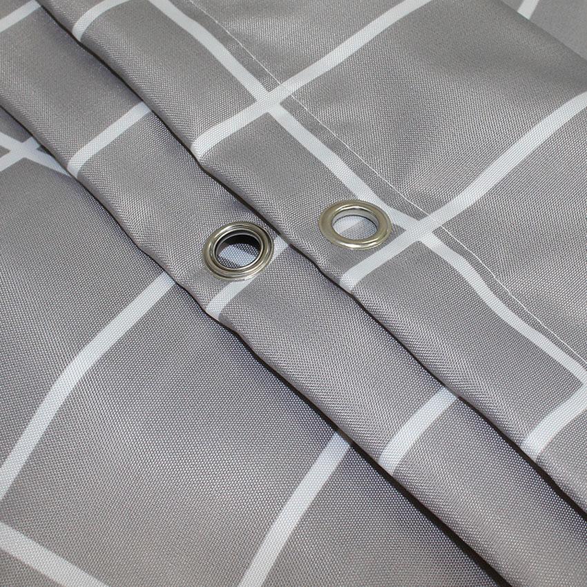 Plaid Shower Curtain Grey White Waterproof Europe Bath Curtains Sets Bathroom Bathtub Large Wide 12 Hook Cortina De La Ducha