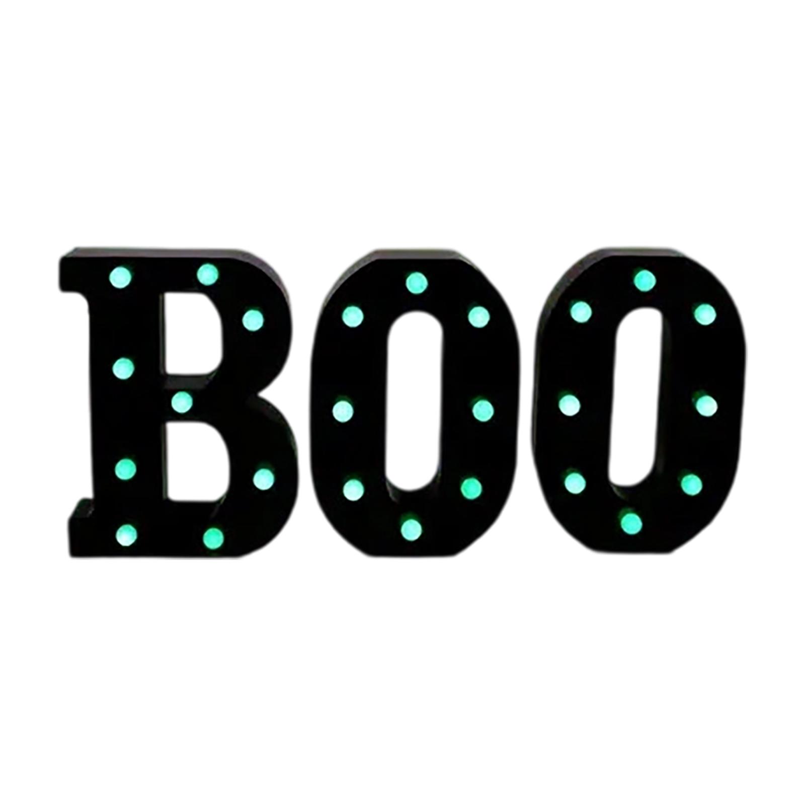 

LED Halloween Letter Lights Festival Luminous Letter Horror Desktop Scene Layout Atmosphere Props Decoration Lights, Desktop Ornaments One Size зелёный