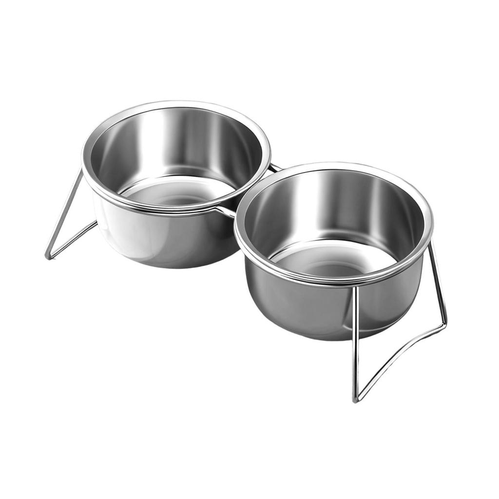 Elevated Double Bowl Water and Food Bowls with Stand Pet Feeder Waterer for Small Dogs
