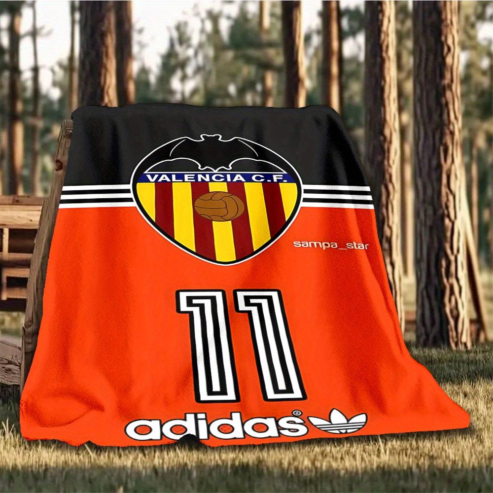 1pc Valencia CF Digital Printed Flannel Blanket, Super Soft Plush Fleece Bed Cover, Multipurpose Four Season Blanket for Sofa, Bed, Office,