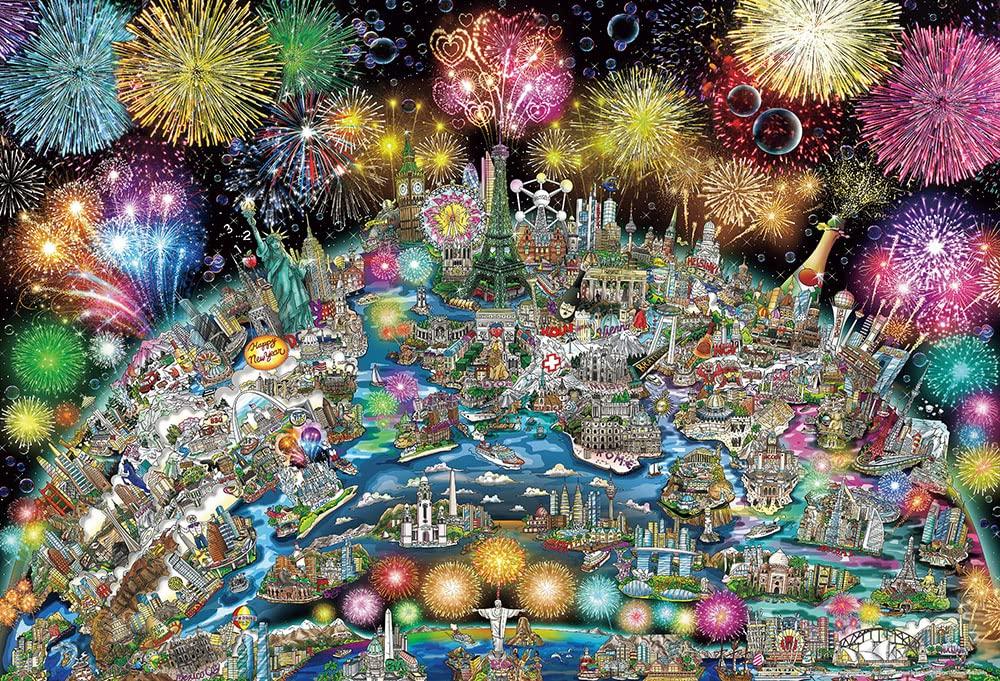 

[Made in Japan] Charles Fazzino Art Collection Jigsaw Puzzle Welcome World Celebration 1000 Piece (31-538)