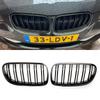 2 Peças Estilo Carro Preto Brilhante Frontal Rim Dupla Barra Grelha Para-BMW E92 E93 Série 3 328I 335I Cupê LCI 2010-2013