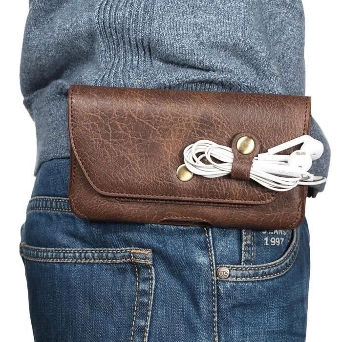 Étui De Téléphone - BLU - STUDIO G2 HD - Cuir - Marron - Fermeture Magnétique