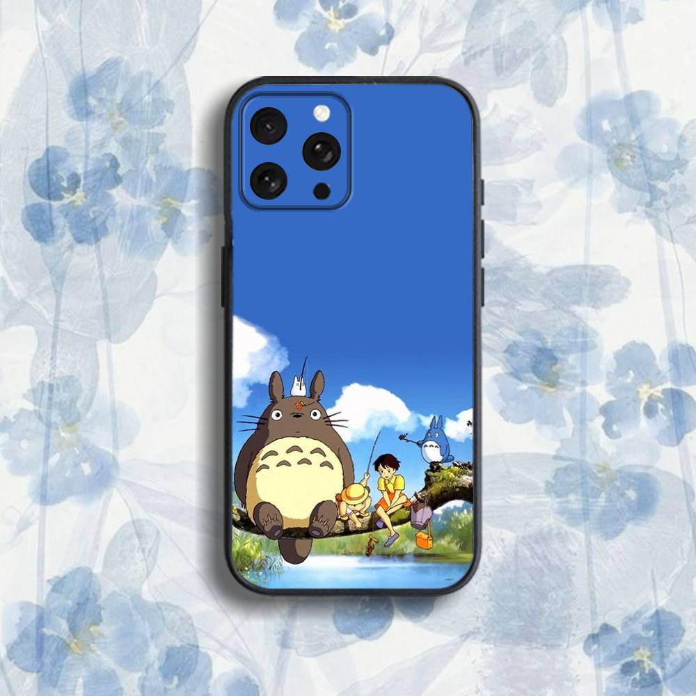 T-Totoro C-Cute Anime  Phone Case For iPhone 17,16,15,14,13,12,Pro,Max,Plus,E,SE4,Air,Mini Black Soft Box