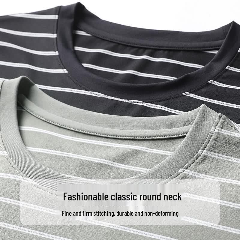 Tucano Men's Striped Ice Silk Short-Sleeve T-Shirt
