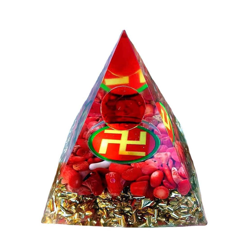 Natural Pyramid Crystals Handmade Stone Orgonite Pyramid Amethyst Crystal Sphere Natural Stone Energy Generator Meditation Tool