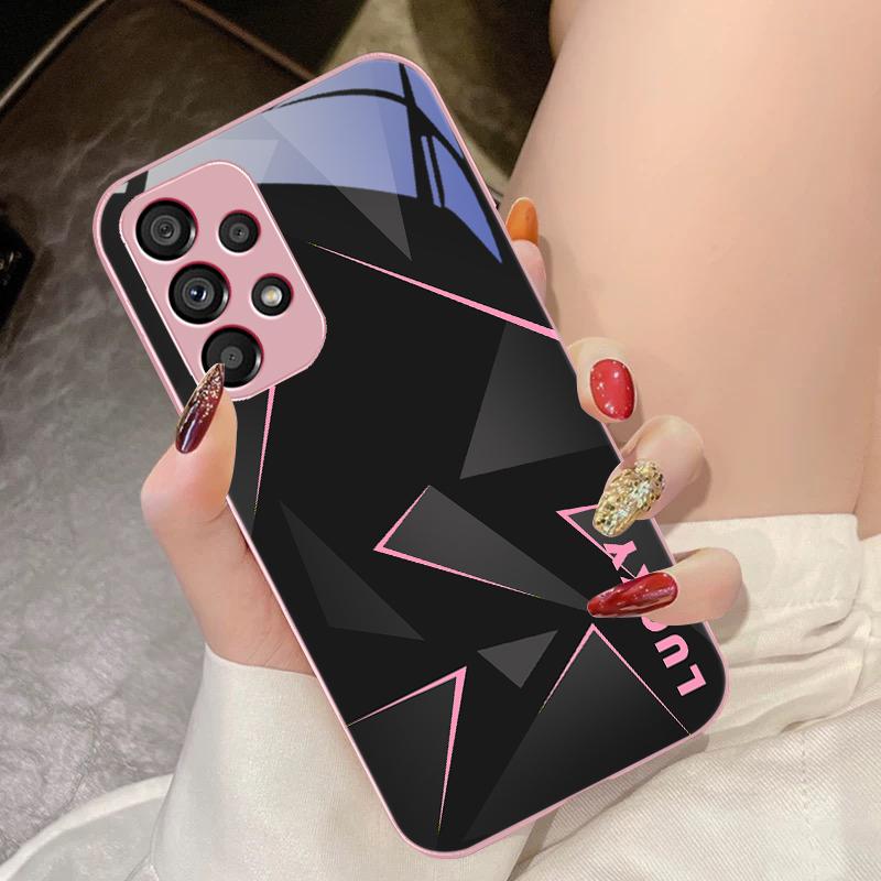 Linien-Diamantgitter für Samsung Galaxy S10 4G S20 11E 30 S21 21Fe 22 S24 Pro S23 Ultra 5G S8 S9 Gehärtetes Glas Handyhülle