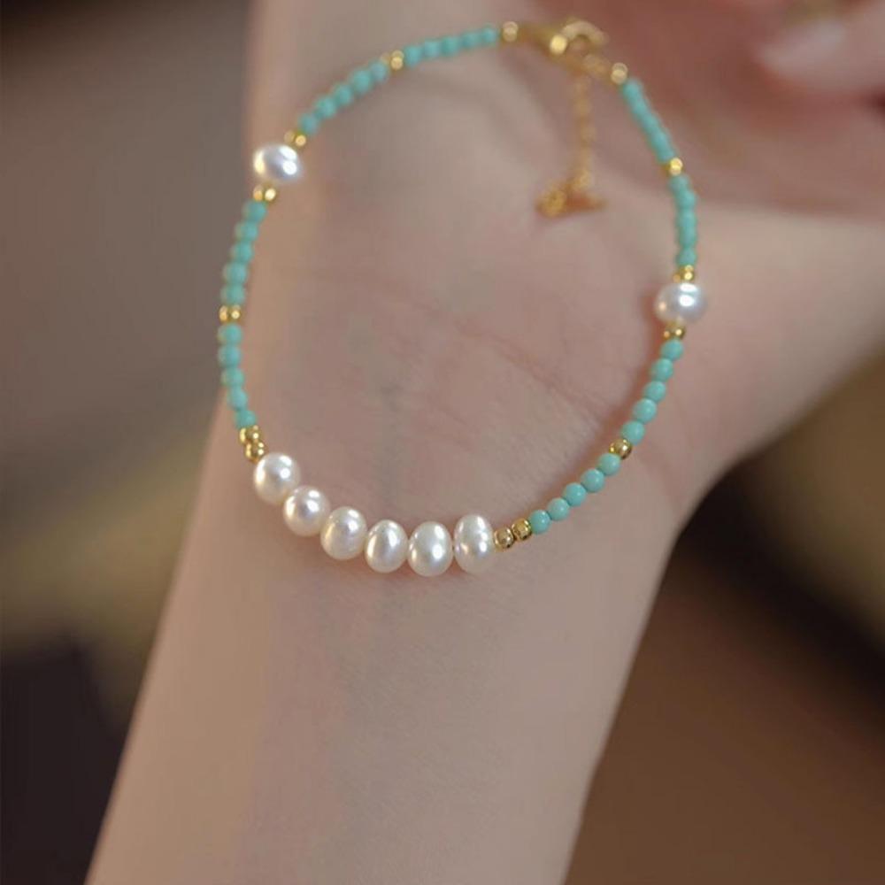 Baroque Natural Freshwater Pearl Beaded Bracelet Women's High-end Sense Light Luxury Niche Design Sense Versatile Jewelry