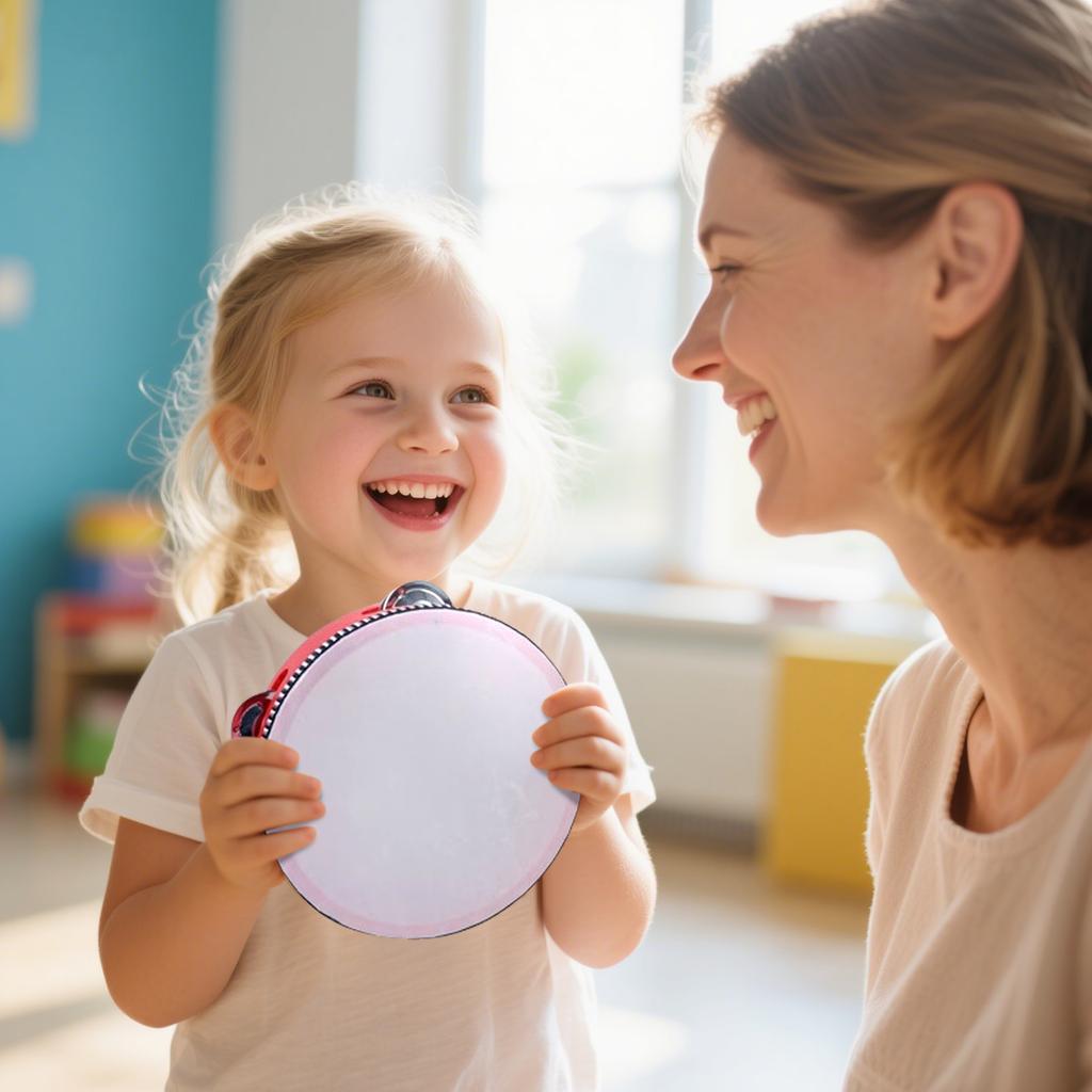 Tambourine, Orff Percussion, Children's Tambourine, Cultivating Children's Sense Of Music, Adding Fun To Children's Musical Instruments (red)