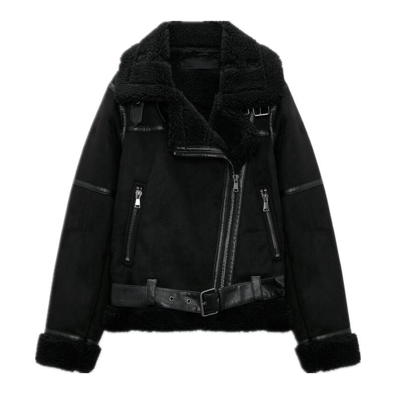 

Зимняя Новая Теплая Толстая Замшевая Мотоциклетная Куртка Black L