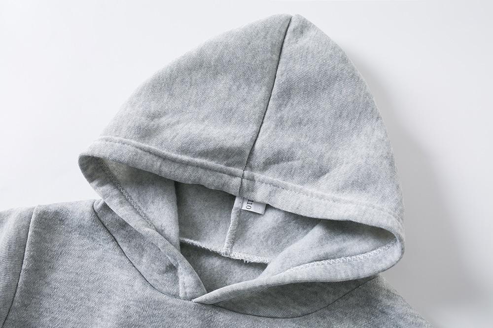 Kids' Solid Color Hoodie - Autumn/Winter Long Sleeve for Boys, Short Sleeve Pullover for Girls