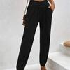 Solidne spodnie haremki z wysokim stanem damskie dorywczo luźne spodnie szerokie nogawki damskie 2023 modna kieszeń Chic w pasie wąskie spodnie 28431