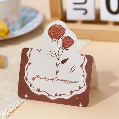 10pcs Exquisite DIY Decoration Greeting Card Handwriting Bouquet Series Message Card Folding Invitation Happy Birthday