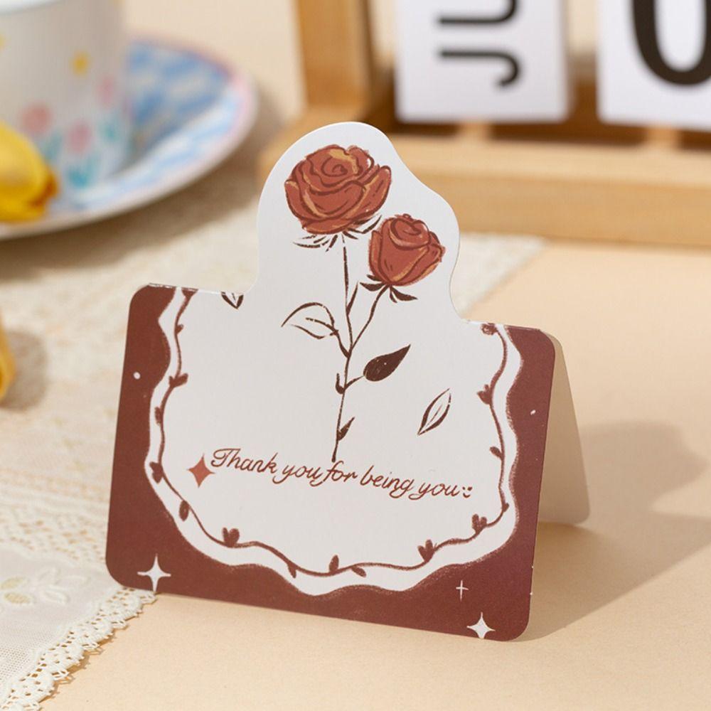 10pcs Handwriting Message Card Bouquet Series Greeting Card Exquisite   Happy Birthday