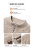 Men's Winter Thickened Pure Wool Sweater with Stand Collar & Raglan Sleeves - Half-Zip Pullover Knitwear