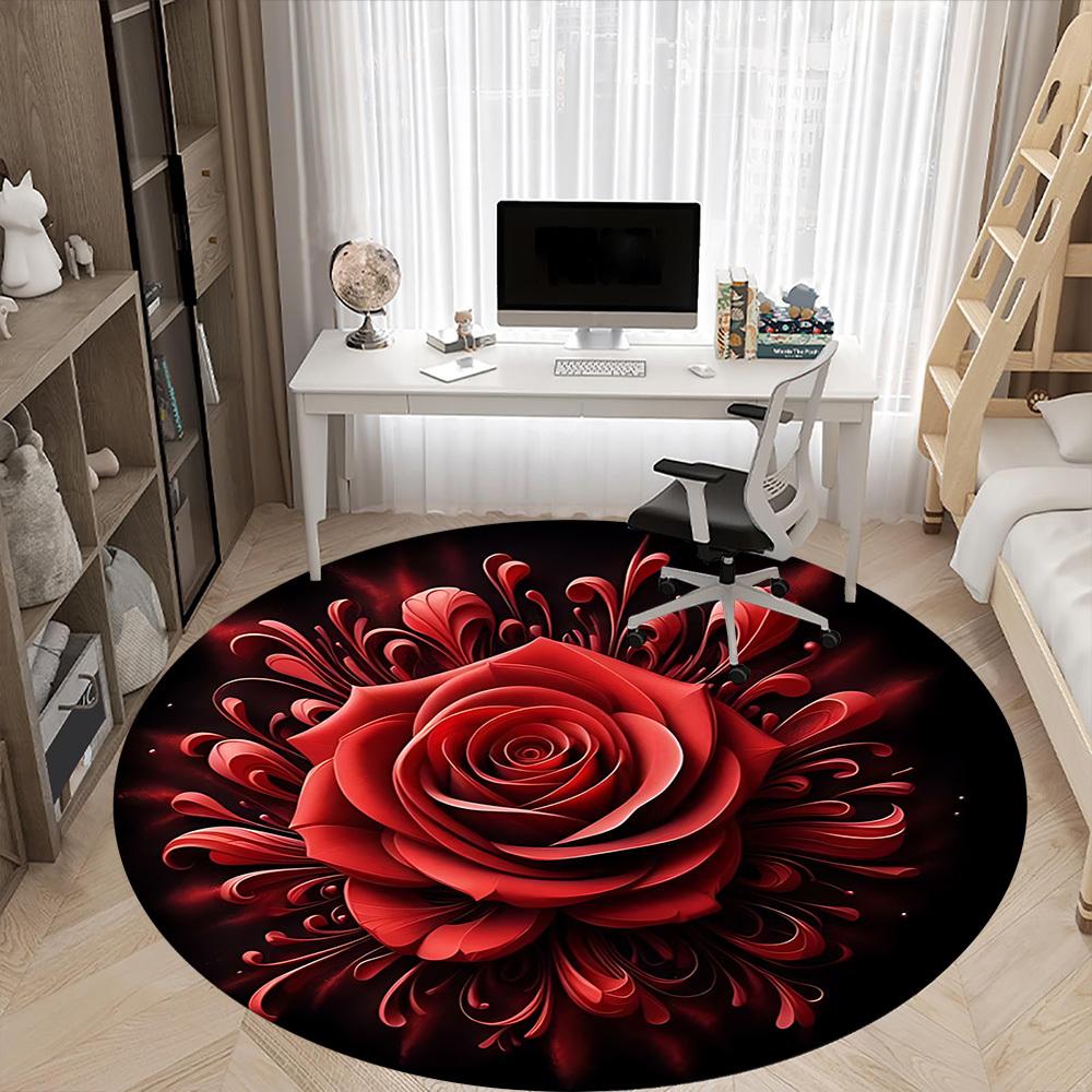 1pc Rose Chair Carpet for Office - Durable, Ideal for Chair Mats, Stylish & Functional Decorative Rug yy260203003