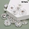 10Pairs Transparent Delicate Plastic Invisible Snap Button Fastener Round Snap Button Clasp Sweater Clothes Inner Dark Buckle