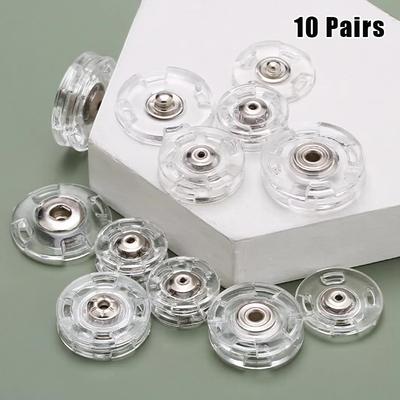 10Pairs Transparent Delicate Plastic Invisible Snap Button Fastener Round Snap Button Clasp Sweater Clothes Inner Dark Buckle