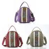 Canvas Ethnic Embroidery Shell Shape Small Bag With Zipper Pockets For Daily Use
