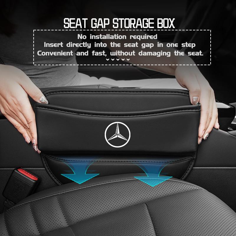 AABCR1 For Benz Car Seat Gap Storage Box Leather Storage Pocket Keys Card Phone Holder Accessories AMG Exclusive W204 W222 W205 W203