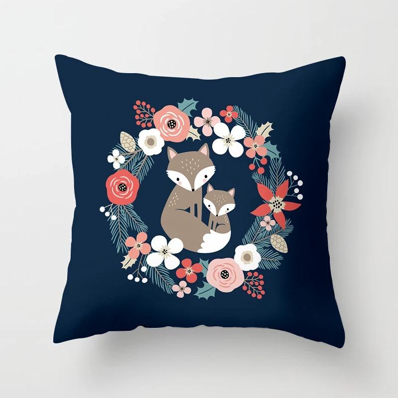 Cartoon Little Fox Decorative Pillowcase Car Ornaments Office Living Room Sofa Home Pillowcase