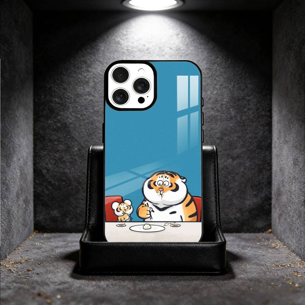 

Милый Маленький Толстый Тигр Чехол для Телефона Для iPhone17,16,15,14,13 Plus,Pro Max Магнитный Для Magsafe Беспроводной Зарядки iPhone13