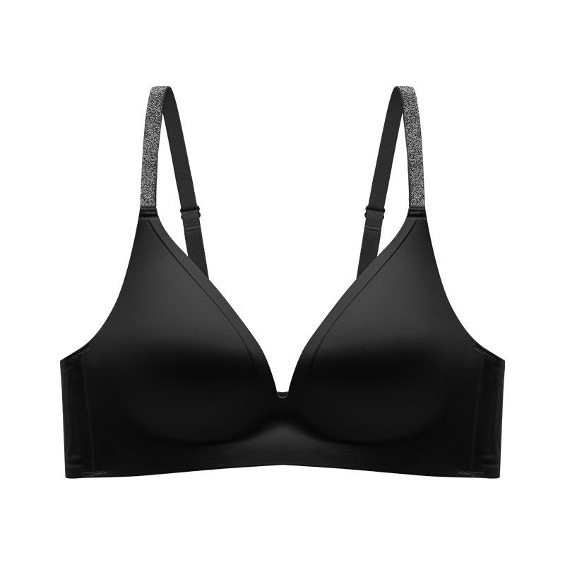 Premium Satin Seamless Bra, Soft Support Push Up Anti-Sagging Side Support Lightweight Wireless Women's Lingerie