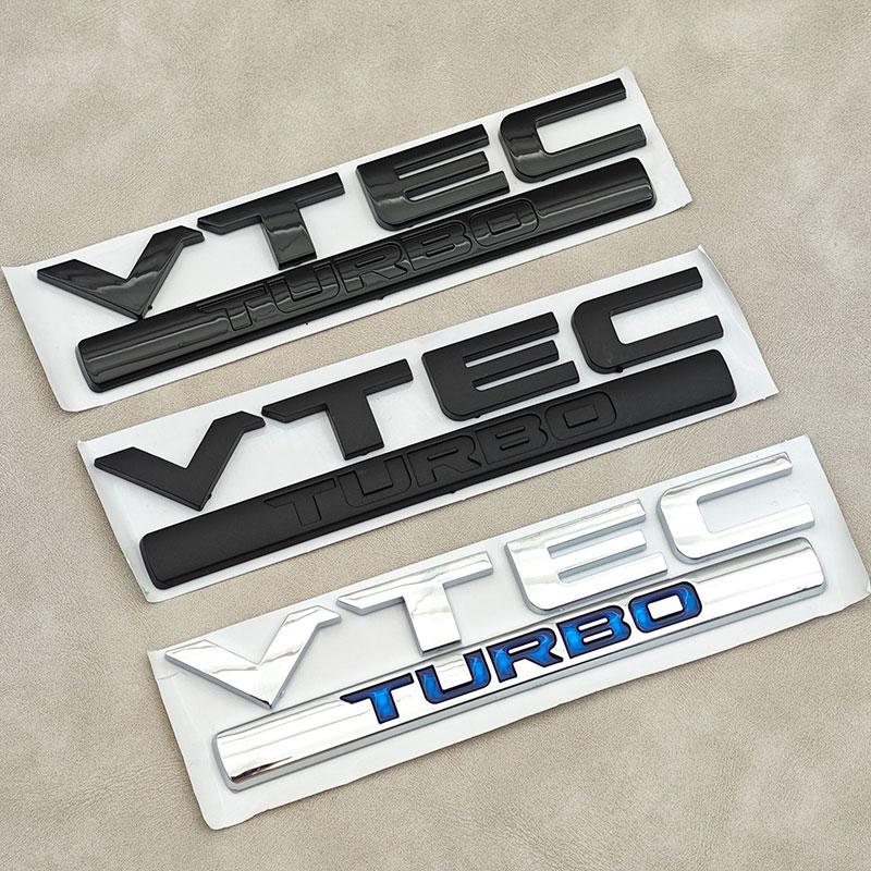 3D ABS Chrome Black Logo VTEC TURBO Car Rear Trunk Sticker Emblem Decal Badge for Honda Civic Accord CRV Auto Accessories