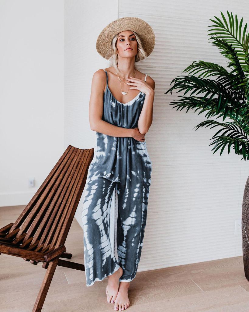 2022 New Women's Sexy Wide-Leg Suspender Jumpsuit