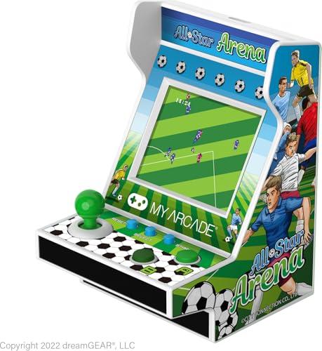MY ARCADE All-Star Arena Pico Player - 3.75" Fully Playable Portable Mini Arcade Machine with 107 Retro Games, 2" Color Screen Display, Battery Operat