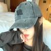 American retro washed old ripped baseball cap women's spring and summer versatile big head circumference sun protection sunshade cap