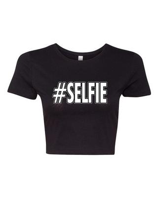 Crop Top Damen Selfie Social Media Foto Pic Kamera Lustiger Humor DT T-Shirt Tee Unisex T-Shirt