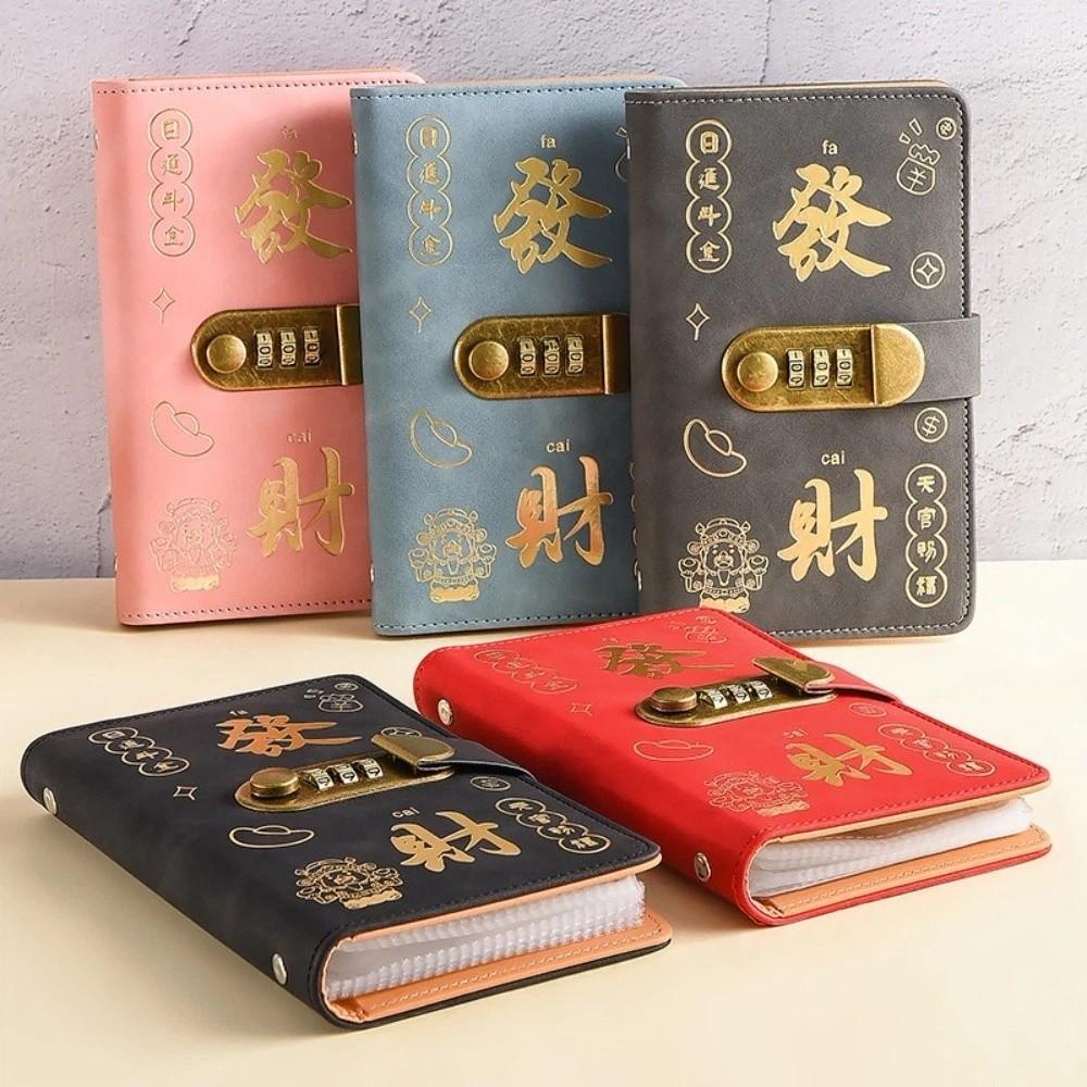 God of Wealth Style Money Savings Challenge Binder PU Leather Cash Budget Notebook Money Planners