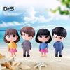 2Pcs/Set Boy Girl Cartoon Doll Miniature Ornaments Garden Dollhouse Decoration