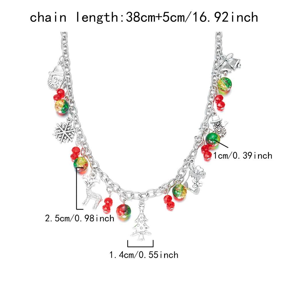 Handmade Snowman Necklace Rhinestone Santa Necklace Classic Snowflake Necklace  Friendship Jewelry