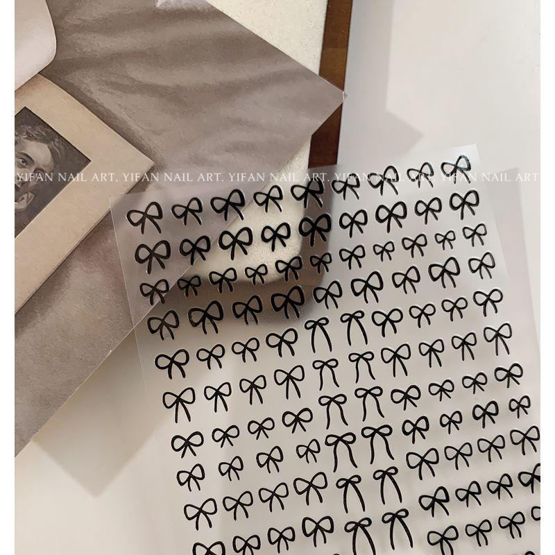 

J121 Cute Style Young Adult Butterfly Bow Tie Nail Sticker J121-1. [Black Bows. 1]]