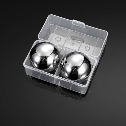 

BtcFu Ice Balls, Ice Cubes, No-Melt Ice, Set of 2, Reusable Stainless Steel Ice, Whiskey Gift (Box of 2)
