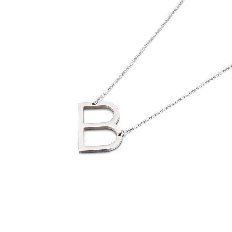 Kalen Clavicle Necklace: 26 English Letter Titanium Steel Necklace for Women - Simple and Elegant Design