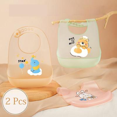 Silikonové dětské bryndáčky, voděodolný bryndáček pro chlapečka nebo holčičku, měkké a lehké bryndáčky na dětskou výživu, skládací miminko odolné proti nepořádku