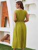 Women's Sleeveless Waist-Hugging Long Dress - Summer/Autumn, Elegant European & American Style, Slimming Fit